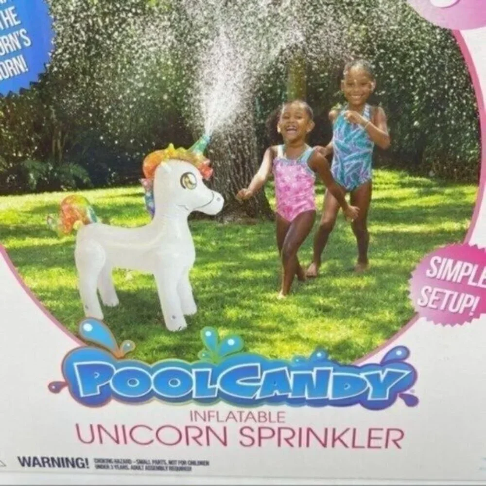 Pool Candy Unicorn Sprinkler Inflatable NEW